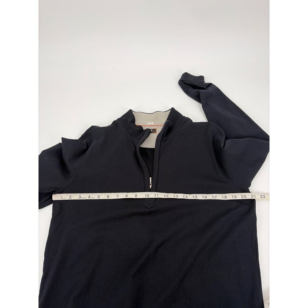 Left Coast Tee Mens Large Pima Cotton Pullover Quarter-Zip Top Black Neutral - Picture 7 of 8